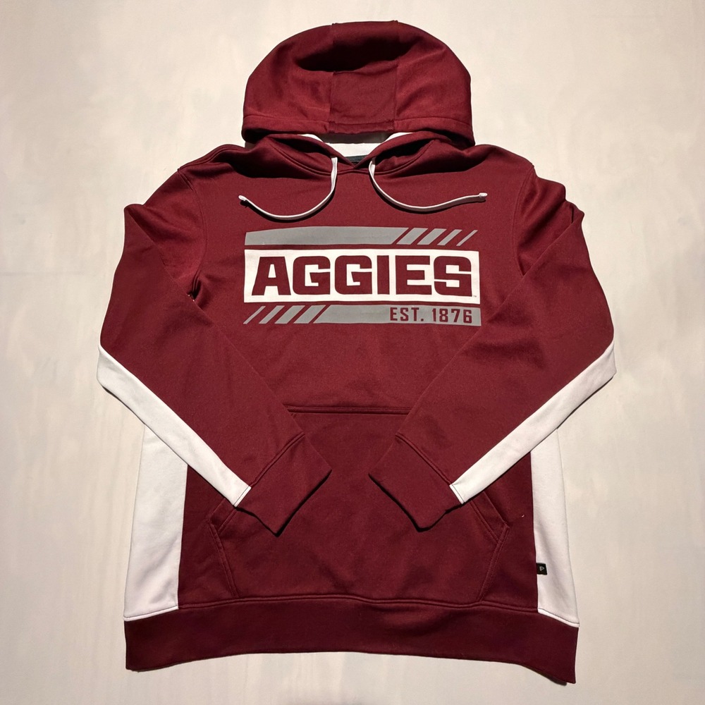 Pennant Sportswear Aggies Hoodie Mens Medium Maroon White Graphic Pullover